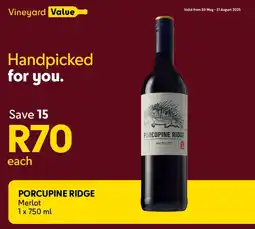 Makro’s liquor PORCUPINE RIDGE Merlot offer