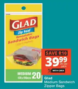 Glad Medium Sandwich Zipper Bags