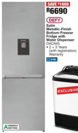 OK Furniture DEFY Satin Metallic-Finish Bottom-Freezer Fridge with Water Dispenser offer