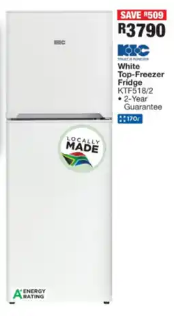 OK Furniture KIC White Top-Freezer Fridge offer