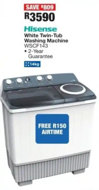 OK Furniture Hisense White Twin-Tub Washing Machine offer