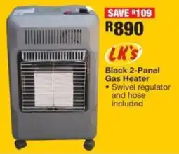 OK Furniture LK's Black 2-Panel Gas Heater offer