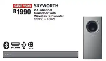OK Furniture SKYWORTH 2.1-Channel Soundbar with Wireless Subwoofer offer