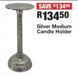 OK Furniture Silver Medium Candle Holder offer