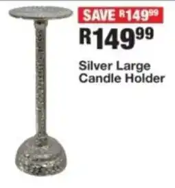 OK Furniture Silver Large Candle Holder offer