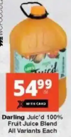 Checkers Darling Juic'd 100% Fruit Juice Blend All Variants Each offer
