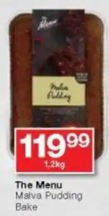 Checkers The Menu Malva Pudding Bake offer