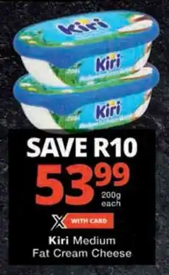 Checkers Kiri Medium Fat Cream Cheese offer