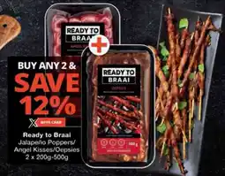 Checkers Ready to Braai Jalapeño Poppers/ Angel Kisses/ Oepsies offer