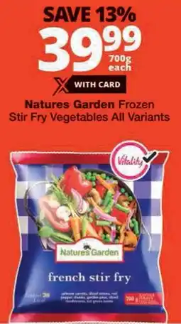 Checkers Natures Garden Frozen Stir Fry Vegetables All Variants offer
