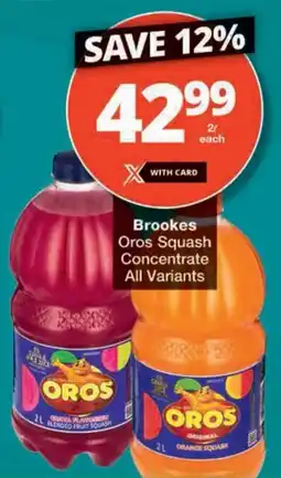 Checkers Brookes Oros Squash Concentrate All Variants offer