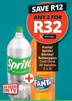 Checkers Fanta/ Sprite/ Stoney/ Schweppes Cold Drink All Variants offer
