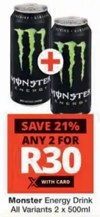 Checkers Monster Energy Drink All Variants offer