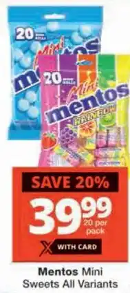 Checkers Mentos Mini Sweets All Variants offer