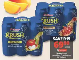 Checkers Hyper Clover Krush Sparkling Fruit Nectar All Variants offer