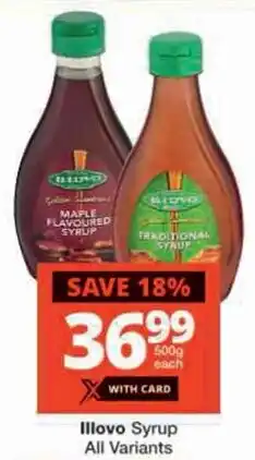 Checkers Illovo Syrup All Variants offer