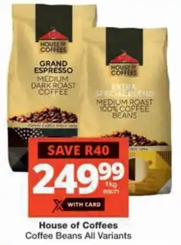 Checkers House of Coffees Coffee Beans All Variants offer