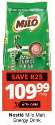 Checkers Nestlé Milo Malt Energy Drink offer