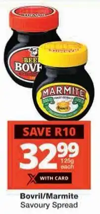 Checkers Bovril/ Marmite Savoury Spread offer