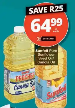 Checkers Sunfoil Pure Sunflower Seed Oil/ Canola Oil offer