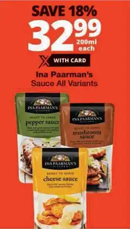 Checkers Ina Paarman's Sauce All Variants offer