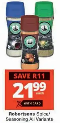 Checkers Robertsons Spice/ Seasoning All Variants offer