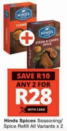 Checkers Hinds Spices Seasoning/ Spice Refill All Variants offer