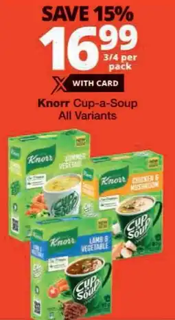 Checkers Knorr Cup-a-Soup All Variants offer