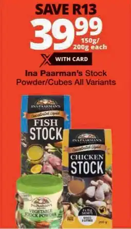 Checkers Ina Paarman's Stock Powder/Cubes All Variants offer