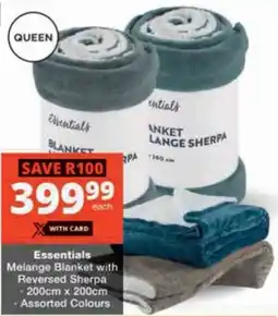 Checkers Essentials Melange Blanket with Reversed Sherpa offer