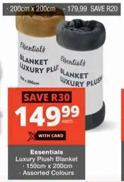 Checkers Essentials Luxury Plush Blanket offer