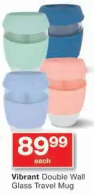 Checkers Vibrant Double Wall Glass Travel Mug offer