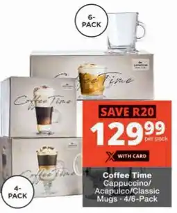 Checkers Coffee Time Cappuccino/ Acapulco/Classic Mugs offer