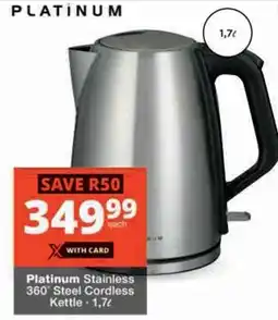 Checkers Platinum Stainless 360 Steel Cordless Kettle offer