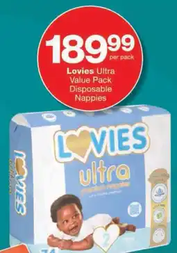 Checkers Lovies Ultra Value Pack Disposable Nappies offer