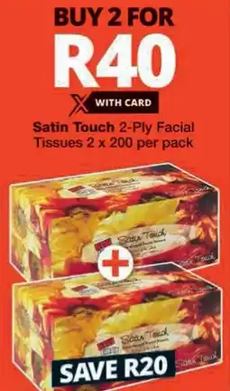 Checkers Satin Touch 2-Ply Facial Tissues offer
