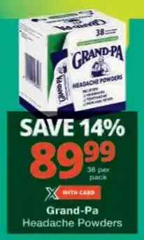 Checkers Grand-Pa Headache Powders offer