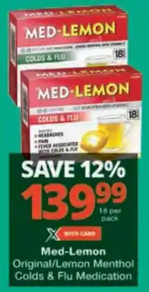 Checkers Med-Lemon Original/ Lemon Menthol Colds & Flu Medication offer