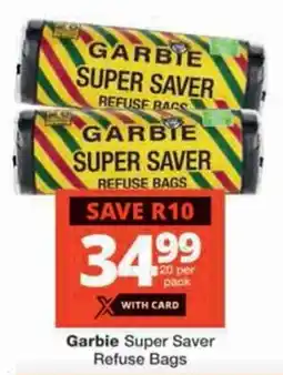 Checkers Garbie Super Saver Refuse Bags offer