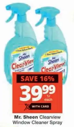 Checkers Mr. Sheen Clearview Window Cleaner Spray offer