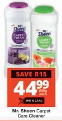 Checkers Mr. Sheen Carpet Care Cleaner offer