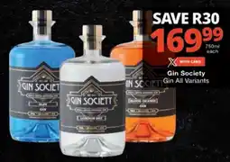 Checkers Gin Society Gin All Variants offer