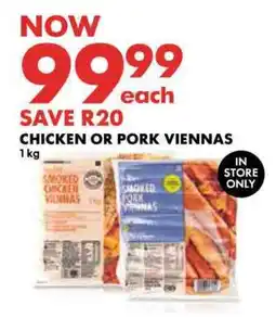 Woolworths Chicken or pork viennas offer