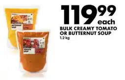 Bulk creamy tomato or butternut soup