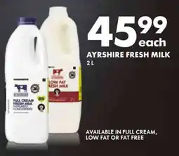 Woolworths Ayrshire fresh milk offer