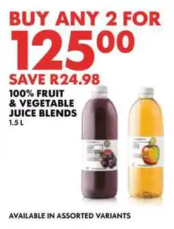 Woolworths 100% fruit & vegetable juice blends offer