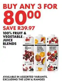 Woolworths 100% fruit & vegetable juice blends offer