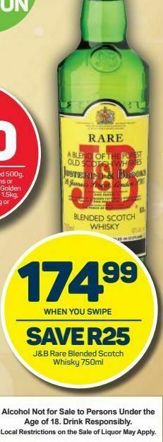 Pick n Pay J&b whiskey offer
