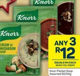 Pick n Pay Knorr packet soup 3 offer