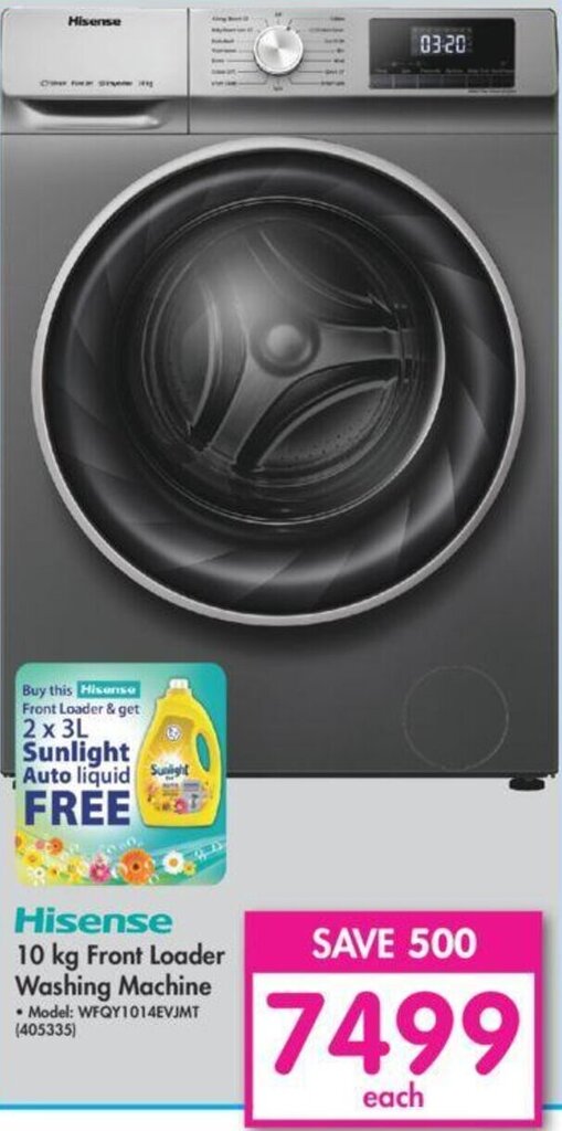 HiSense 10kg Front Loader Washing Machine offer at Makro